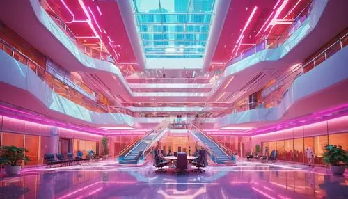 hypermodern,futuristic,mvrdv,cybercity,atriums,atrium,noncorporate,ufo interior,hotel lobby,futuristic art museum,cyberscene,spaceship interior,synth,hotel riviera,graecorum,miami,cybertown,modern,corridors,malls,Conceptual Art,Sci-Fi,Sci-Fi 28