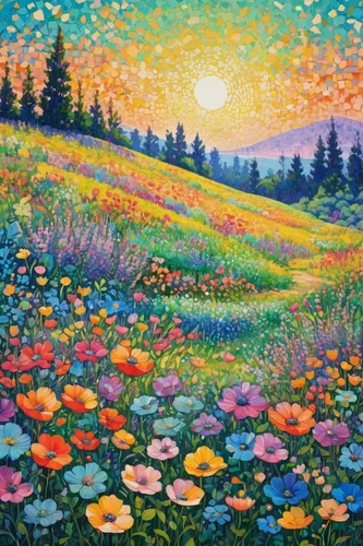 flower field,field of flowers,blanket of flowers,sea of flowers,flower meadow,blooming field,meadow in pastel,flowers field,flower carpet,flowering meadow,flower blanket,flower painting,wildflower meadow,summer meadow,spring meadow,cosmos field,wildflowers,flower garden,scattered flowers,meadow flowers,Conceptual Art,Daily,Daily 31