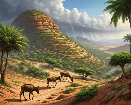 desert landscape,desert desert landscape,desert background,arid landscape,landscape background,arabian camel,camels,mountainous landscape,mountain scene,dromedaries,mountain landscape,dune landscape,libyan desert,arabic background,fantasy landscape,yellow mountains,judaean desert,arid land,camel caravan,palm pasture,Conceptual Art,Daily,Daily 04