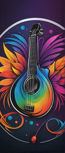 painted guitar,classical guitar,ukulele,acoustic-electric guitar,rainbow rose,concert guitar,stringed instrument,the guitar,charango,floral rangoli,guitar,harmonic,acoustic guitar,instruments musical,psychedelic art,guitar pick,mandolin,sitar,musical instrument,piece of music,Conceptual Art,Fantasy,Fantasy 30