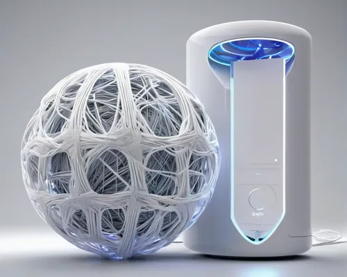 In a futuristic world, describe a high-tech gadget that can generate endless balls of yarn with a single touch.,air purifier,internet of things,ball cube,computer speaker,wireless router,smart home,wa