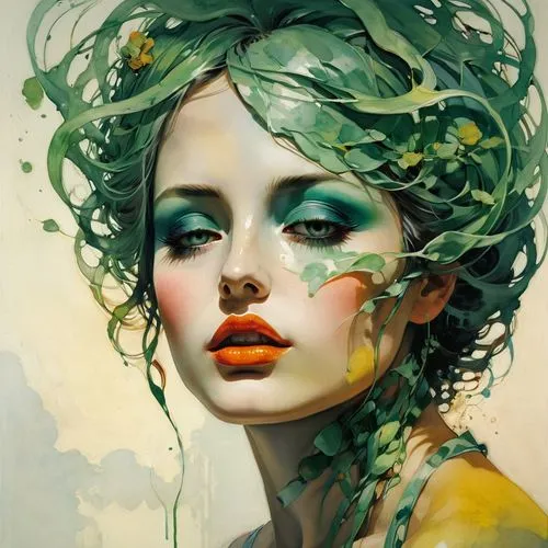 dryad,domergue,viveros,vanderhorst,faery,jingna,Illustration,Paper based,Paper Based 19