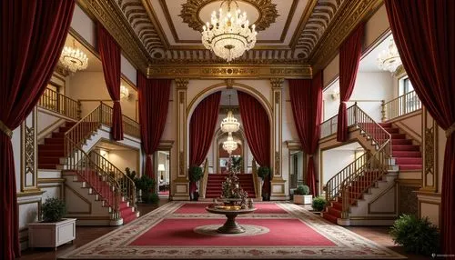 royal interior,entrance hall,ornate room,baccarat,victorian room,crown palace,hallway,grand hotel europe,grand hotel,ritzau,lanesborough,rosecliff,cliveden,driehaus,gleneagles hotel,staircase,brodsworth,cochere,ballroom,dunrobin castle