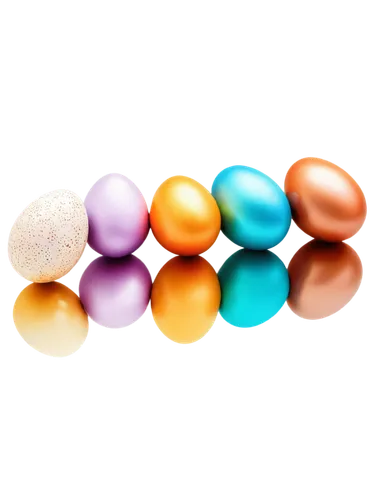 Colorful Easter eggs, 3-4 eggs, different colors, shiny surface, ornate patterns, subtle gradient effect, detailed textures, round shapes, varied sizes, still life composition, soft natural light, war