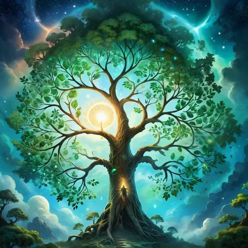 tree of life,celtic tree,magic tree,yggdrasil,flourishing tree,colorful tree of life,the branches of the tree,circle around tree,tree,forest tree,oak tree,arboreal,painted tree,green tree,tree heart,arbre,a tree,mother earth,watercolor tree,rosewood tree,Illustration,Realistic Fantasy,Realistic Fantasy 01