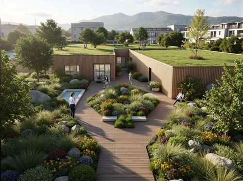 landscaped,cohousing,landscape design sydney,3d rendering,landscape designers sydney,roof garden,roof landscape,landscaping,landscape plan,ecovillages,renderings,garden design sydney,grass roof,residencial,sketchup,townhomes,garden elevation,roof terrace,render,revit