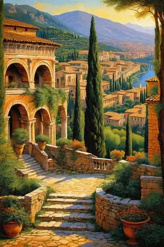 tuscan,toscane,toscana,tuscany,italian painter,caelian,volterra,romanies,cortona,home landscape,hildebrandt,pienza,apolloni,sicilian,panoramic landscape,provencal,follieri,provence,italy,assisi,Art,Classical Oil Painting,Classical Oil Painting 30