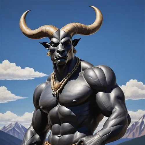 minotaur,heimdall,bullman,horoscope taurus,the zodiac sign taurus,megalon,Conceptual Art,Oil color,Oil Color 13