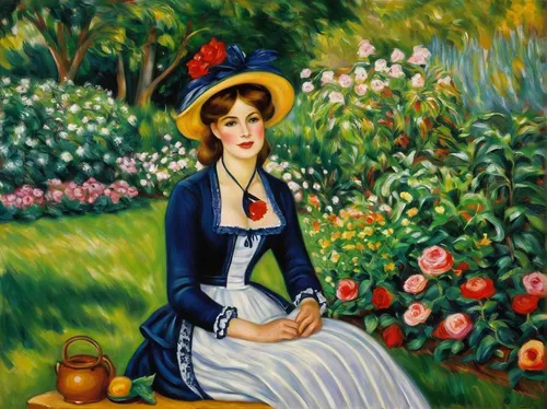 girl in the garden,jane austen,girl in flowers,woman with ice-cream,girl picking flowers,woman sitting,woman drinking coffee,marguerite,in the garden,flower painting,woman at cafe,work in the garden,victorian lady,fiori,la violetta,flora,portrait of a girl,woman holding pie,woman eating apple,girl with bread-and-butter,Illustration,American Style,American Style 05