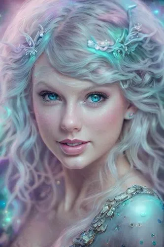 Taylor Swift extremely detailed professional photography of (((an ethereal spirit))) with a mischievous smile and glowy eyes. Otherworldly creature, magical scene, an incredibly beautiful world of won