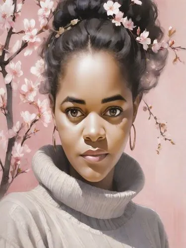 the cherry blossoms,linden blossom,cherry blossoms,cold cherry blossoms,geisha,magnolia,peach blossom,plum blossoms,digital painting,geisha girl,plum blossom,fantasy portrait,cherry blossom,sakura blossom,child portrait,girl in a wreath,portrait of a girl,girl in flowers,willow flower,autumn cherry blossoms