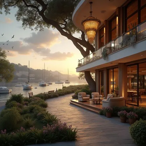 house by the water,landscape design sydney,tarabya,waterfront,landscape designers sydney,waterview,yacht exterior,dockside,bosphorus,harborfront,waterside,harborside,kirribilli,the waterfront,mosman,houseboats,carmel by the sea,shorefront,garden design sydney,houseboat,Photography,General,Realistic