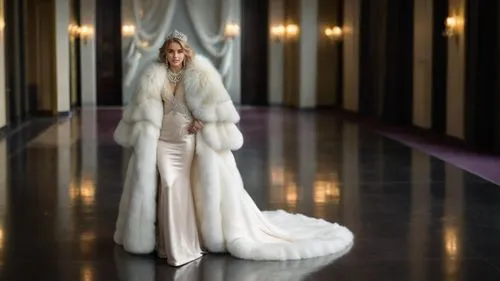 suit of the snow maiden,the snow queen,white rose snow queen,ice queen,partition,white fur hat