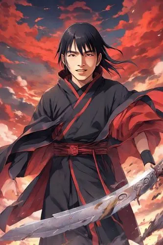 swordsman,kenjutsu,samurai,yi sun sin,sensei,howl,samurai fighter,sakura background,red banner,japanese sakura background,sōjutsu,ren,iaijutsu,swordsmen,ninjutsu,dragon slayer,shinigami,red petals,red background,fire background,Digital Art,Anime