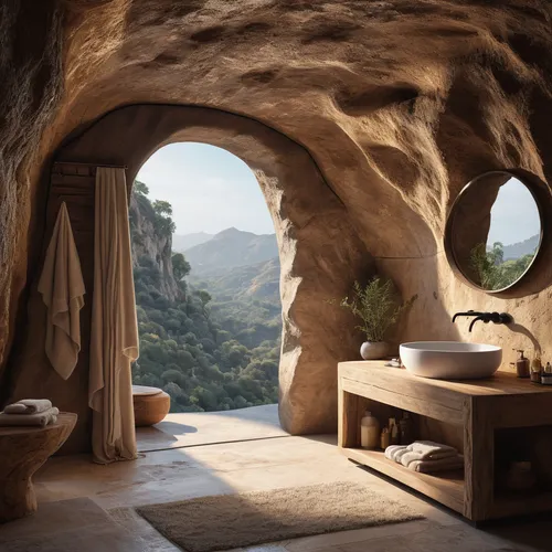 cliff dwelling,stone oven,luxury bathroom,house in mountains,cave church,house in the mountains,the cabin in the mountains,fireplace,sandstone wall,cappadocia,beautiful home,anasazi,fireplaces,airbnb,sandstone,interior design,home landscape,kitchen design,mountain huts,wooden windows,Photography,General,Natural