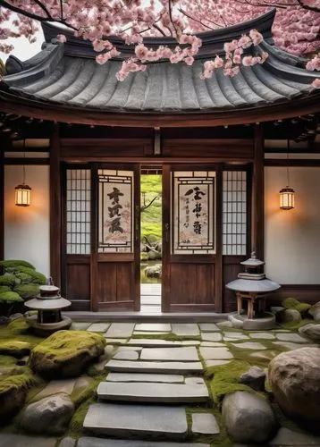 japanese-style room,hanok,japan garden,ryokan,japanese shrine,japanese garden ornament,ryokans,asian architecture,japanese garden,dojo,kyoto,teahouse,hyang garden,japon,ginkaku-ji temple,japanese zen garden,garden door,japanese floral background,ritsurin garden,japanese cherry trees,Illustration,Realistic Fantasy,Realistic Fantasy 43