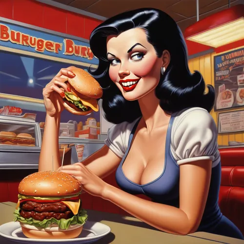 retro diner,burguer,classic burger,burger,burgers,hamburgers,diner,the burger,fast-food,fast food restaurant,fastfood,fast food,big hamburger,hamburger,fast food junky,diet icon,american food,burger and chips,retro 1950's clip art,veggie burger,Illustration,American Style,American Style 05