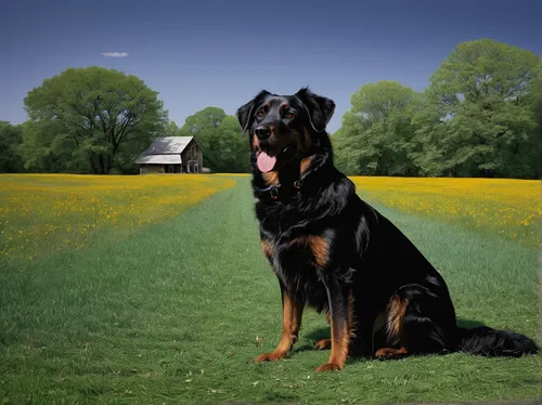 beauceron,austrian black and tan hound,entlebucher mountain dog,greater swiss mountain dog,rottweiler,giant dog breed,black and tan coonhound,gordon setter,danish swedish farmdog,appenzeller sennenhund,black german shepherd,austrian pinscher,black and tan terrier,hanover hound,shiloh shepherd dog,carpathian shepherd dog,estrela mountain dog,black shepherd,belgian shepherd dog,large münsterländer,Art,Artistic Painting,Artistic Painting 02