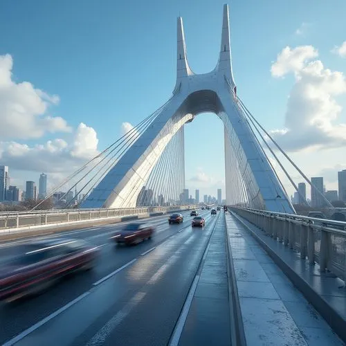 cable-stayed bridge,zakim,skybridge,skyway,superhighways,anzac bridge,overbridges,guideways,bridged,aerobridges,freeways,highway bridge,expressways,centerbridge,futuristic architecture,rainbow bridge,overpass,road bridge,transport and traffic,guideway,Photography,General,Realistic