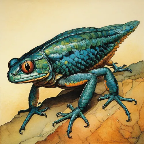 wallace's flying frog,litoria caerulea,malagasy taggecko,plains spadefoot,fire-bellied toad,eleutherodactylus,litoria fallax,coral finger tree frog,varanidae,beaked toad,pacific treefrog,narrow-mouthed frog,meller's chameleon,whiptail,iguanidae,oriental fire-bellied toad,tipulidae,chroicocephalus ridibundus,aglais io,western whiptail,Illustration,Retro,Retro 19