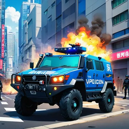 armored vehicle,crackdown,fireforce,armored car,police cruiser,firefight,peacekeepers,daewongun,kamurocho,armored personnel carrier,ironhide,peaceforce,warzone,urbancic,riot,peacekeeping,underfire,peacefire,interceptors,mercenaries,Illustration,Japanese style,Japanese Style 03