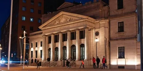 bank of montreal canada,the people walk past the building where they are standing,nationalbank,peabody institute,customhouse,tweed courthouse,old stock exchange,treasury,Photography,General,Realistic