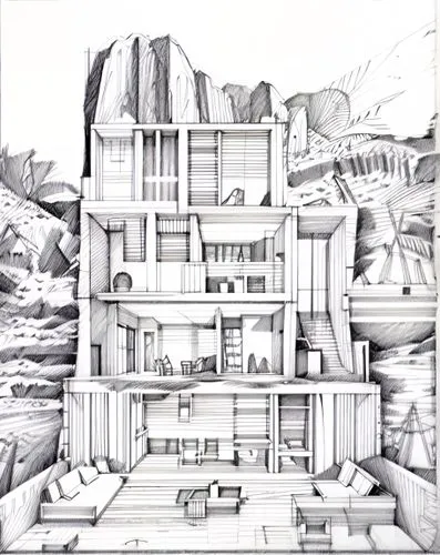 habitat 67,arcology,fallingwater,archigram,cubic house,kirrarchitecture,elphi,cantilevers,rectilinear,lasdun,brutalism,hashima,piranesi,kimmelman,multistorey,unbuilt,sketchup,habitational,architettura,habitaciones