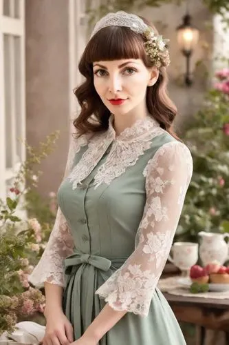 vintage dress,vintage floral,retro christmas lady,retro christmas girl,vintage woman,vintage women,vintage girl,vintage doll,vintage flowers,vintage theme,dirndl,doll dress,butterick,country dress,vintage angel,pin up christmas girl,melanie,dahlia white-green,southern belle,unthanks