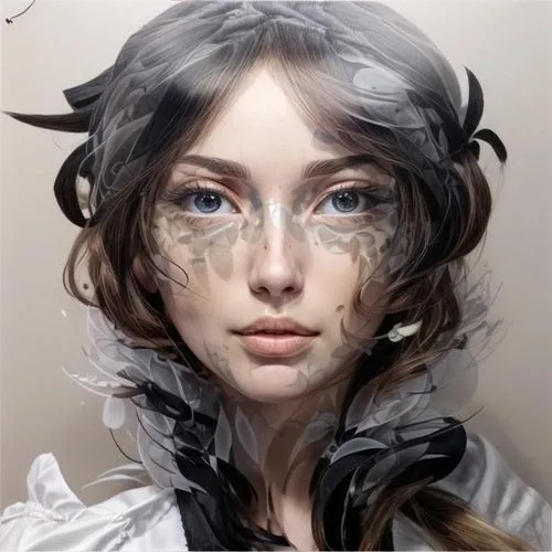 fantasy portrait,heatherley,digital painting,mystical portrait of a girl,kommuna,overpainting,jingna,oil paint,world digital painting,portrait of a girl,oil painting on canvas,oil painting,girl portrait,painting technique,photorealist,masquerade,veiled,baroque angel,digital art,anchoress