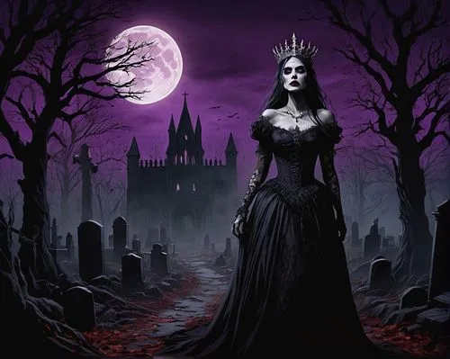 gothic woman,gothic style,gothic,gothic dress,gothic portrait,dark gothic mood,malefic,ravenloft,covens,moonsorrow,vampyres,hecate,vampire lady,vampire woman,samhain,darkling,goth woman,vampyre,gothicus,halloween background,Illustration,Realistic Fantasy,Realistic Fantasy 25