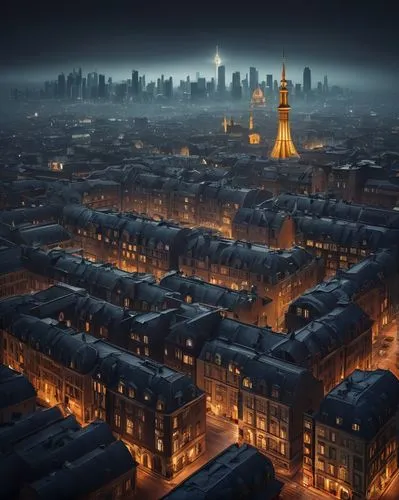 city at night,cityscapes,darktown,montparnasse,city scape,villes,black city,townscape,destroyed city,cityscape,megacities,city cities,fantasy city,urbanisation,urbanization,lumieres,tenements,urbanity,evening city,cityview,Illustration,Realistic Fantasy,Realistic Fantasy 17