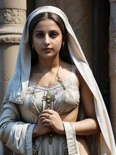 Theresa von Kalkutta,young female in traditional greek dress wearing necklace and cross,the prophet mary,dolorosa,zarahemla,ariela,mary 1,bvm,Photography,General,Realistic