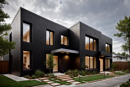 BLACK THEME, BLACK EXTERIOR WALLS, ALL BLACK FACADE,modern house,cube house,modern architecture,cubic house,house shape,timber house,frame house,residential house,brick house,residential,two story hou