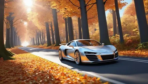 3d car wallpaper,audi r8,audi r8 v10 plus,car wallpapers,audi,autumn background,Unique,3D,3D Character