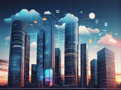 skyscrapers,urban towers,city buildings,smart city,city skyline,skyscraper town,cybercity,metropolis,skyscraping,capcities,fantasy city,cybertown,skyscraper,cloud towers,citydev,cities,cityscape,ctbuh,buildings,tall buildings,Illustration,Retro,Retro 25