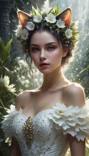 faery,faerie,white rose snow queen,fairy queen,flower fairy,bridal,Conceptual Art,Fantasy,Fantasy 11