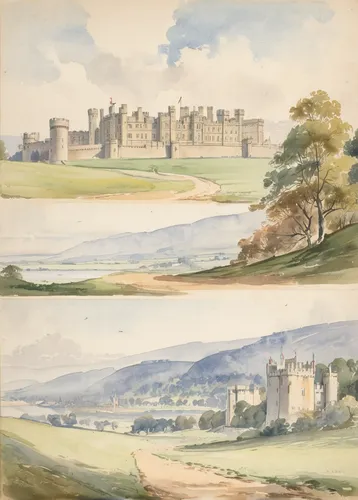 alnwick castle,the old course,castle bran,old course,newcastle castle,july 1888,castles,saint andrews,drum castle,new castle,alnwick,dover,edward lear,sussex,aberdeen,royal castle of amboise,city walls,moated castle,paintings,robert duncanson,Illustration,Japanese style,Japanese Style 06