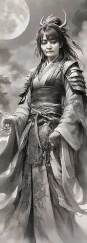 yi sun sin,toshiie,diaochan,komei,shunju,zhuge,xuanwei,yuexiu,ugetsu,daiyu,fujin,xuanxu,samuil,khenin,shiranui,rongfeng,yashima,kuanyin,sanjuro,yunhuan,Digital Art,Ink Drawing