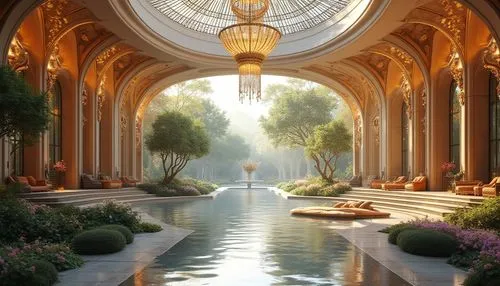 rivendell,reflecting pool,water palace,marble palace,persian architecture,garden of the fountain,water feature,fountains,yazd,conservatory,orangerie,splendours,dorne,grandeur,decorative fountains,floor fountain,archly,palace garden,fountain pond,winter garden,Photography,General,Realistic