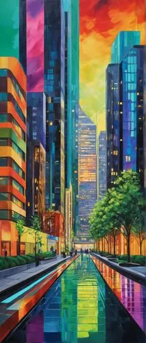 colorful city,cityscape,paulista,makati,ortigas,guangzhou,tokyo city,glass painting,city scape,dallas,city skyline,tokyo,oil painting on canvas,city highway,miami,art painting,ciudad,são paulo,ciudades,minneapolis,Illustration,Vector,Vector 07