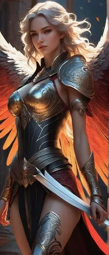 archangel,the archangel,fire angel,female warrior,valkyrie,angelfire,Conceptual Art,Sci-Fi,Sci-Fi 12