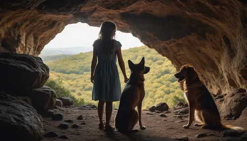 bavarian mountain hound,girl with dog,dog hiking,cave girl,estrela mountain dog,cave tour,native american indian dog,cretan hound,montenegrin mountain hound,entlebucher mountain dog,cliff dwelling,cave church,formosan mountain dog,boy and dog,malinois and border collie,mudhol hound,guards of the canyon,girl and boy outdoor,afghan hound,cave,Photography,General,Natural