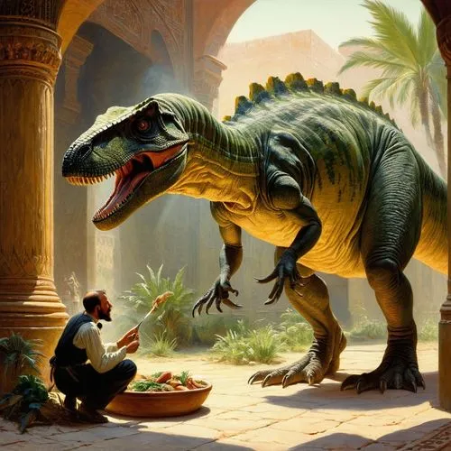 dino,landmannahellir,dinosaruio,paleontology,tyrannosaurus,dinosaur,tyrannosaurus rex,dinosaurs,palaeontology,cynorhodon,prehistoric,jurassic,iguanidae,aucasaurus,rex,trex,tirannosaurus,sci fiction illustration,spinosaurus,saurian,Art,Classical Oil Painting,Classical Oil Painting 42