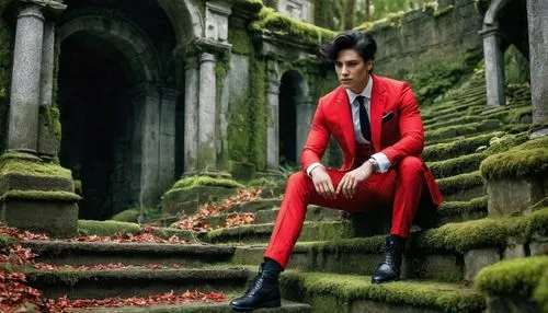 face, hands,red coat,redcoat,lupin,vladislaus,hidehiko,giovanni,red tunic,furuta,arlequin,grimsley,gyakuten,red shoes,man in red dress,red bench,cosplay image,toshiya,masato,nikkatsu,hiromasa,kiriya