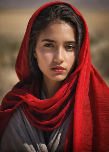 Girl with a red shawl,girl in cloth,girl with cloth,bedouin,baloch,nomadic children,young girl,indian girl,nomadic people,indian woman,islamic girl,mystical portrait of a girl,afghan,yemeni,afar tribe