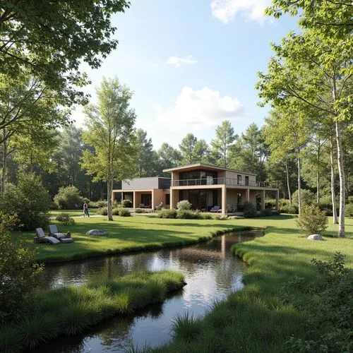 forest house,mid century house,meadowcroft,willowbend,house in the forest,summer cottage