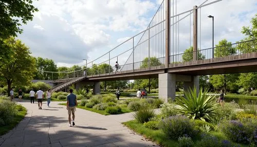 landscape design sydney,urban park,renderings,skyrail,landscape designers sydney,footbridges,passerelle,beltline,europan,cycleway,cycleways,urban design,garden design sydney,arborway,cavenagh,greenways,footbridge,landscaped,biopolis,underpasses