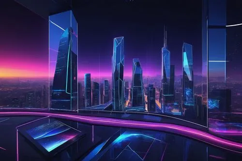 futuristic landscape,cybercity,cityscape,3d background,cube background,hypermodern,futuristic,colorful city,virtual landscape,city skyline,ultramodern,wavevector,cyberscene,metropolis,sky space concept,cyberview,cyberport,kaleidoscape,synth,futurist,Illustration,Paper based,Paper Based 22