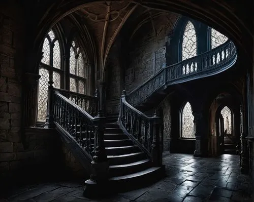 hogwarts,staircase,staircases,hammerbeam,upstairs,stairway,stairwells,diagon,stairwell,hallway,cloister,stone stairway,neogothic,stairways,hall of the fallen,gothic style,dracula's birthplace,cloisters,stair,altgeld,Conceptual Art,Fantasy,Fantasy 34