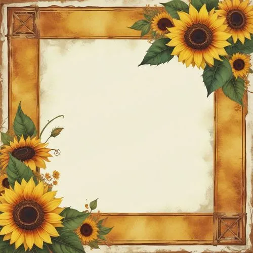 the image is of sunflowers with green leaves on it,sunflower lace background,floral silhouette frame,flower frame,flowers frame,botanical frame,flower border frame